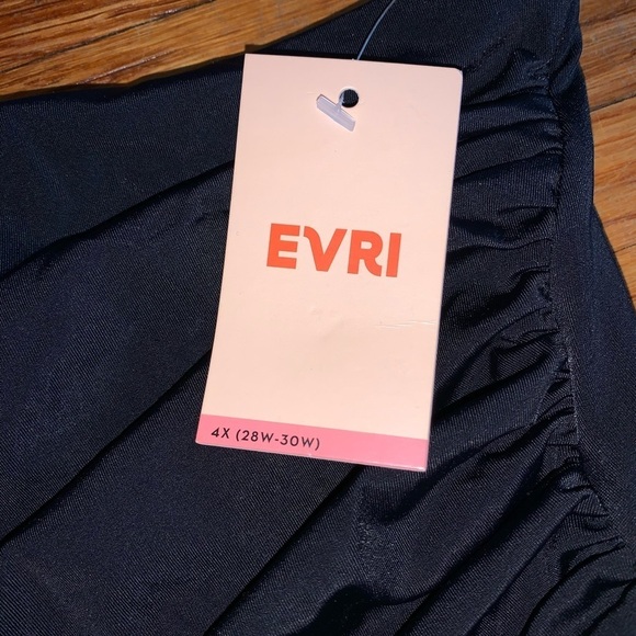 NWT EVRI 4X bathing suit bottom plus size black rouched sides 26/28W - Picture 5 of 7